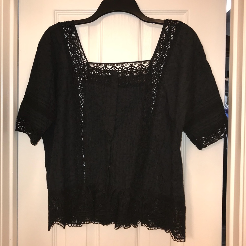 Black Free People Crochet Top- Medium